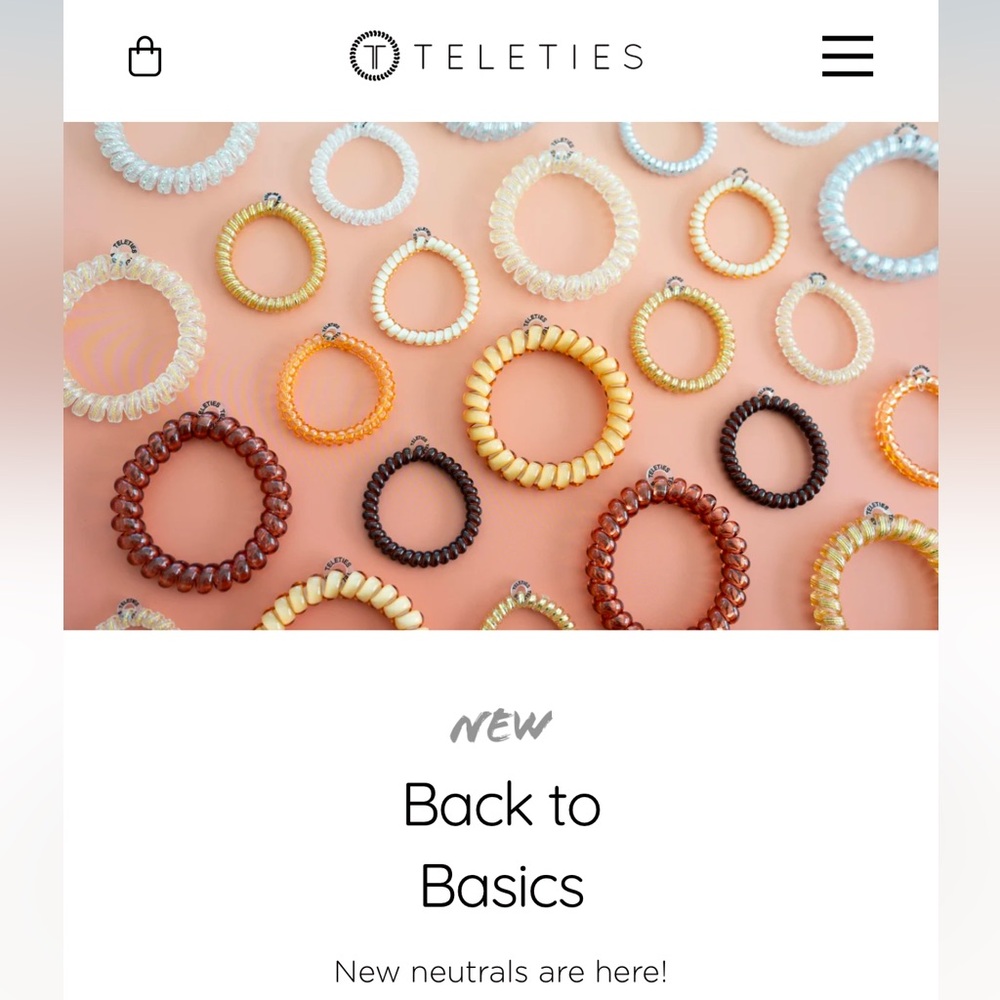 Teleties Spiral Hair Ties Size Small x4